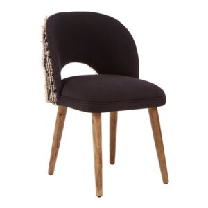 Cafenos Moroccan Cotton Fabric Bedroom Chair In Dark Brown