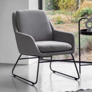 Fanton Fabric Bedroom Chair With Metal Frame In Grey