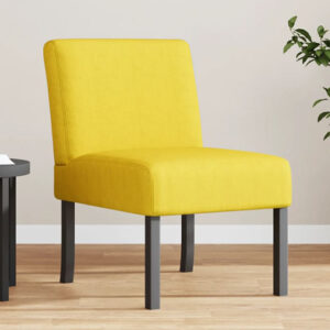 Gilbert Fabric Bedroom Chair In Yellow With Wooden Legs